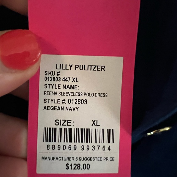 NWT Lilly Pulitzer Reema Sleeveless Polo Dress Navy - Picture 3 of 3